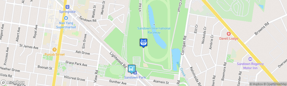 Static Map of Sandown International Raceway