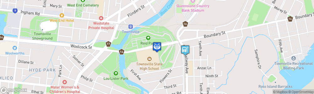 Static Map of Reid Park Street Circuit