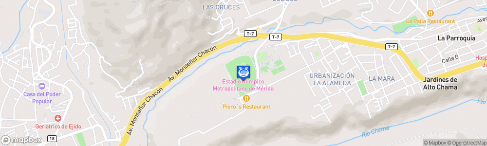 Static Map of Estadio Metropolitano de Mérida