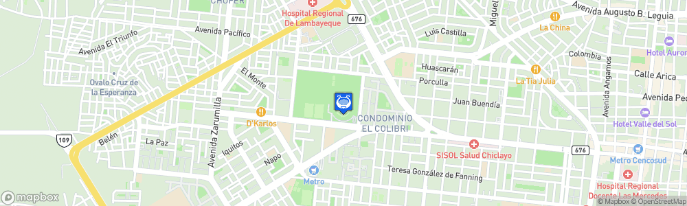 Static Map of Estadio Capitán Remigio Elías Aguirre Romero