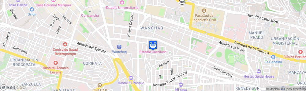 Static Map of Estadio Inca Garcilaso de la Vega