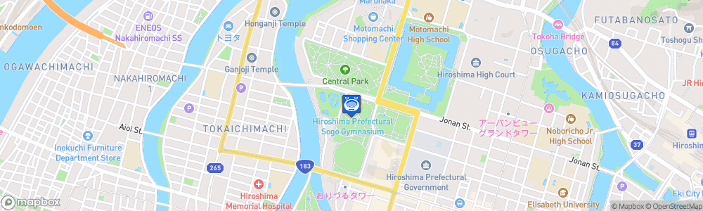 Static Map of Hiroshima Prefectural Sports Center