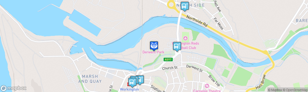 Static Map of Derwent Park Stadium