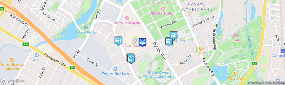 Static Map of Parramatta Stadium