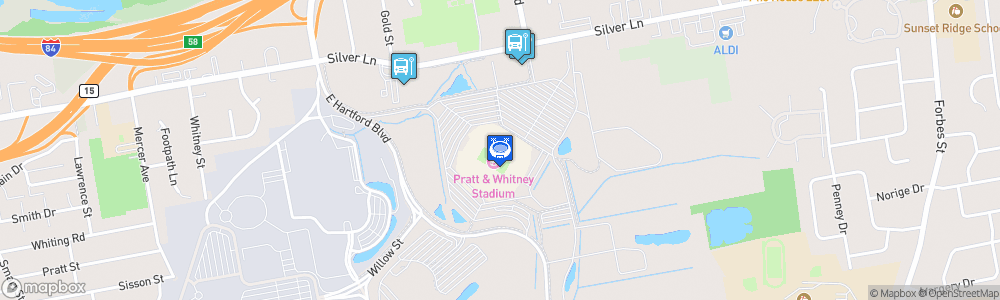 Static Map of Pratt & Whitney Stadium at Rentschler Field