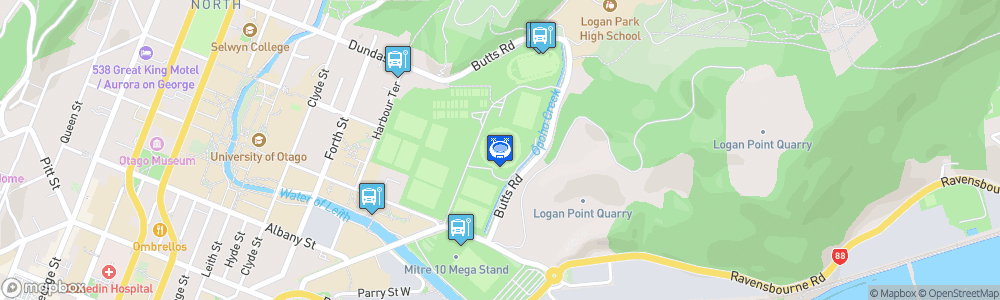 Static Map of University of Otago Oval