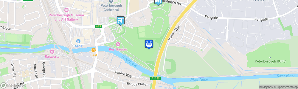 Static Map of New Peterborough United Stadium