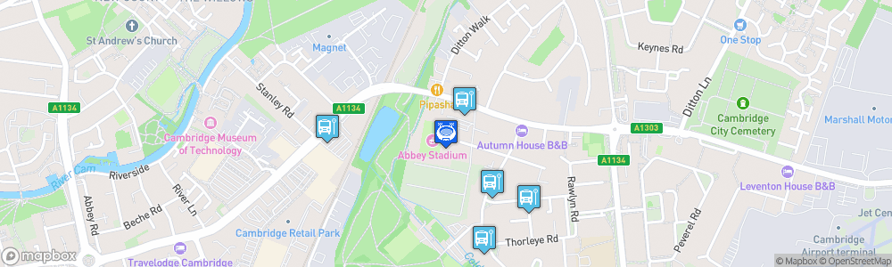 Static Map of Abbey Stadium