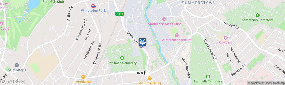 Static Map of Plough Lane