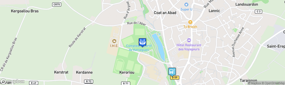 Static Map of Stade municipal de Kervéguen