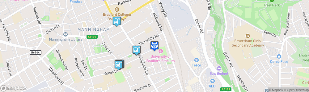 Static Map of Valley Parade