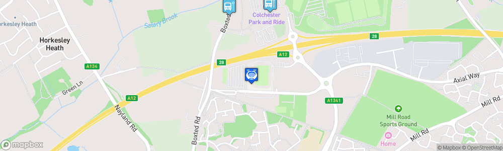 Static Map of Colchester Community Stadium