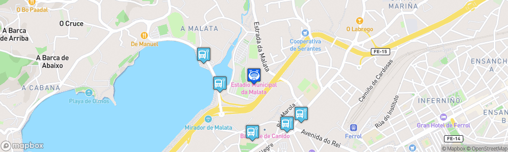 Static Map of Estadio Municipal da Malata