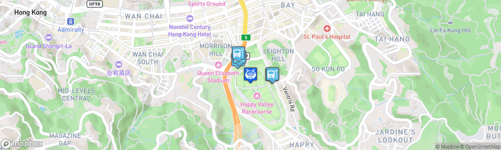 Static Map of Hong Kong Football Club Stadium