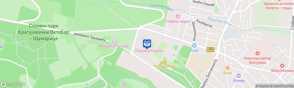 Static Map of Stadion Čika Dača