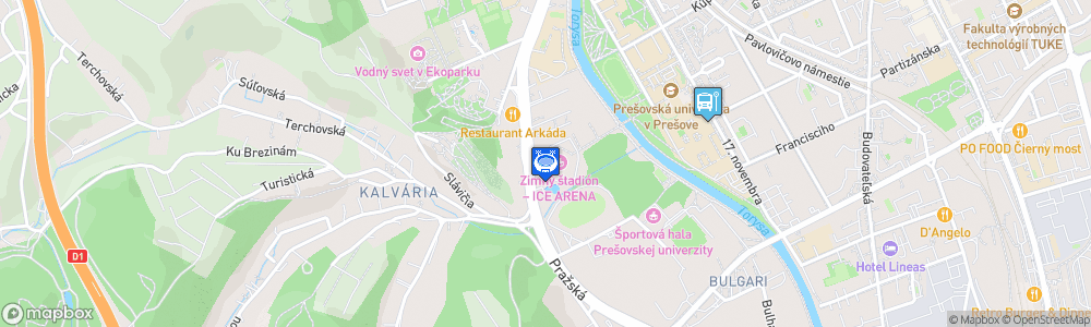 Static Map of ICE Aréna Prešov