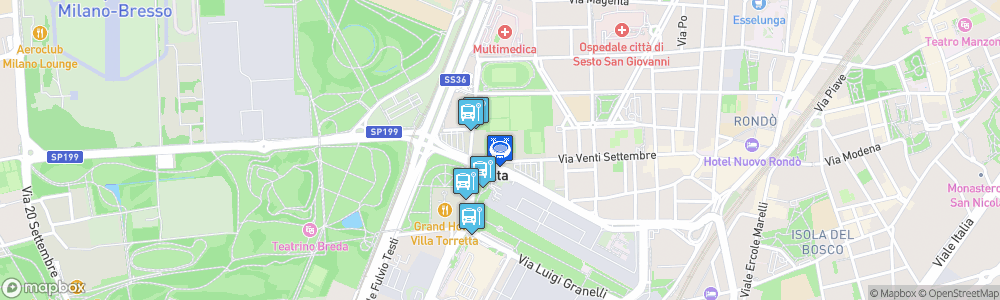 Static Map of Stadio Ernesto Breda