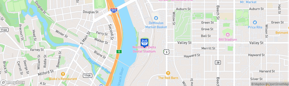 Static Map of Northeast Delta Dental Stadium