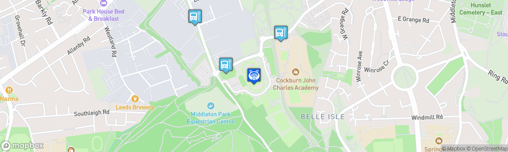 Static Map of South Leeds Stadium