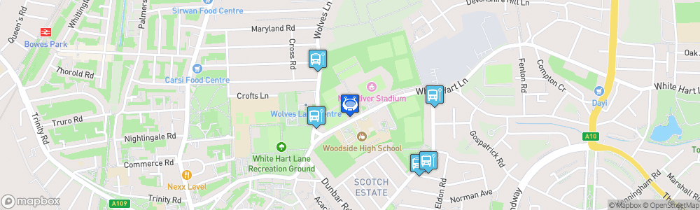 Static Map of White Hart Lane Community Sports Centre