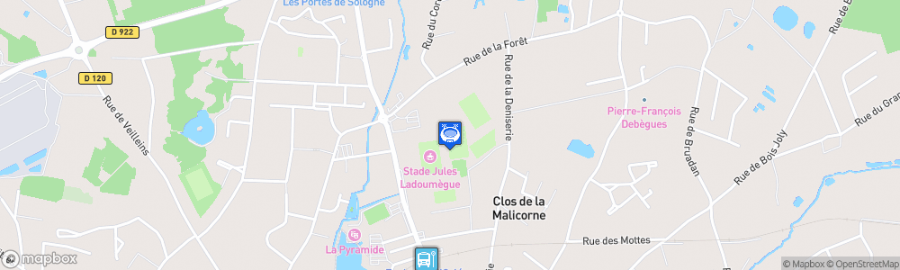 Static Map of Stade Jules Ladoumègue - Romorantin-Lanthenay