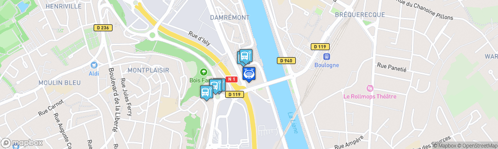 Static Map of Palais des Sports Damrémont