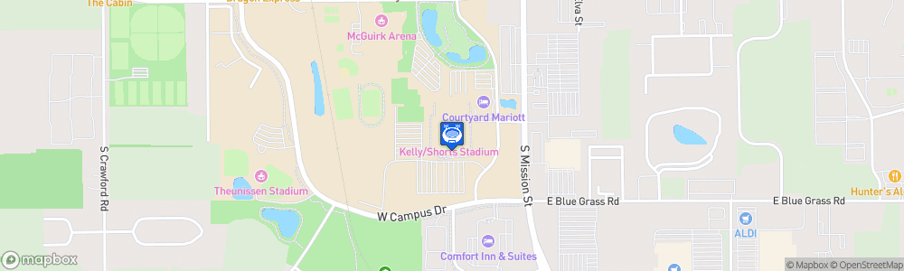 Static Map of Kelly/Shorts Stadium