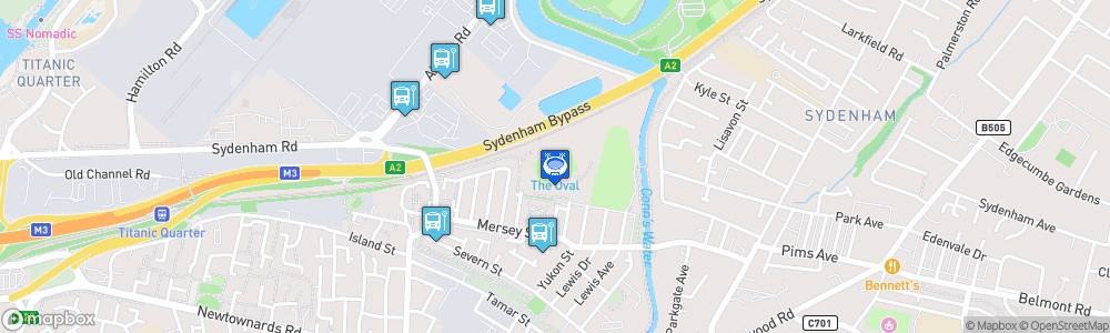 Static Map of The Oval of Belfast