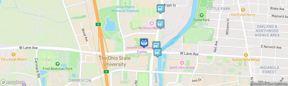 Static Map of Value City Arena at the Jerome Schottenstein Center