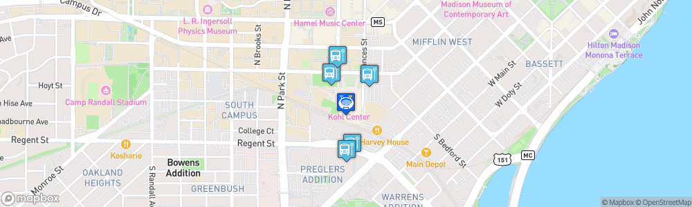 Static Map of Kohl Center