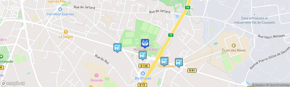 Static Map of Stadium Municipal d'Albi