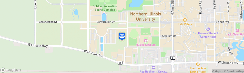 Static Map of NIU Soccer and Track & Field Complex