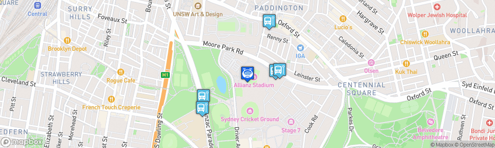 Static Map of Sydney Football Stadium