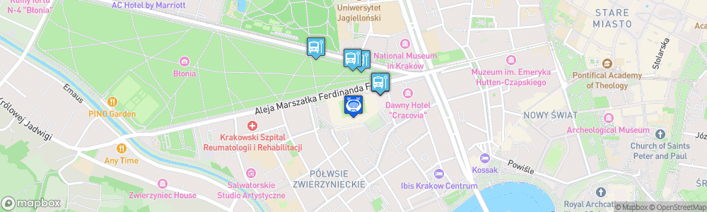 Static Map of Stadion Cracovii im. Józefa Piłsudskiego
