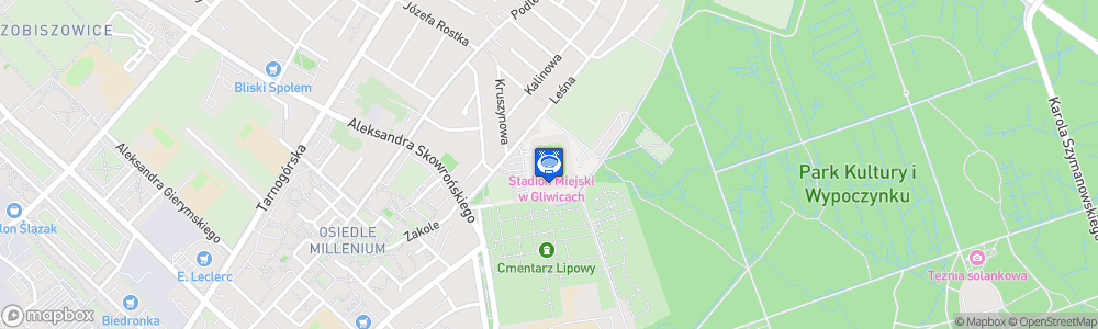 Static Map of Stadion Miejski im. Piotra Wieczorka w Gliwicach