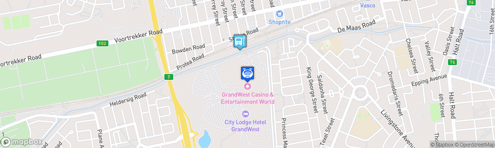 Static Map of The Ice Station GrandWest Casino and Entertainment World