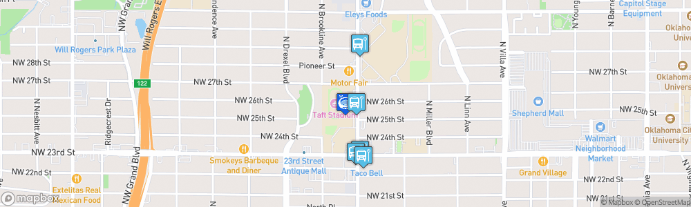 Static Map of Energy FC Field at Taft Stadium