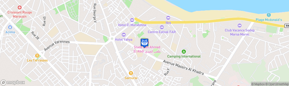 Static Map of Stade Ben Mhamed El Abdi