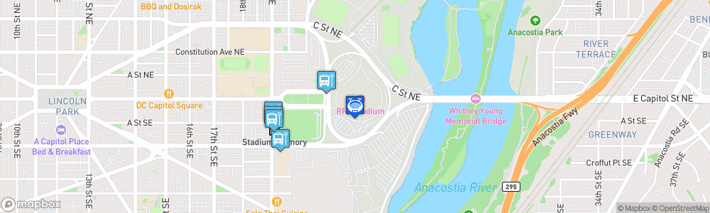 Static Map of Robert F. Kennedy Memorial Stadium