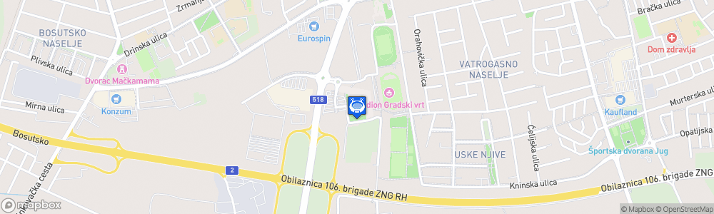 Static Map of Gradski vrt Hallen