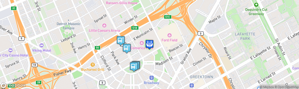 Static Map of Comerica Park