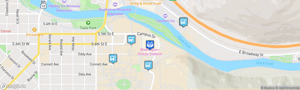 Static Map of Washington–Grizzly Stadium