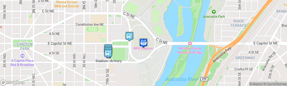 Static Map of Washington Commanders stadium