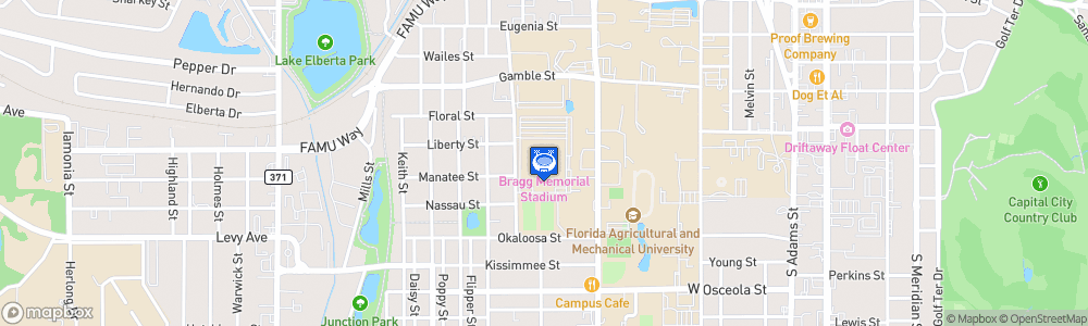 Static Map of Bragg Memorial Stadium