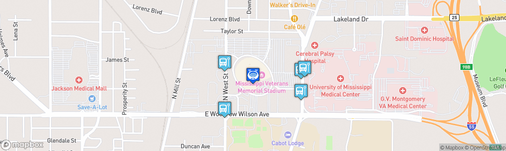 Static Map of Mississippi Veterans Memorial Stadium