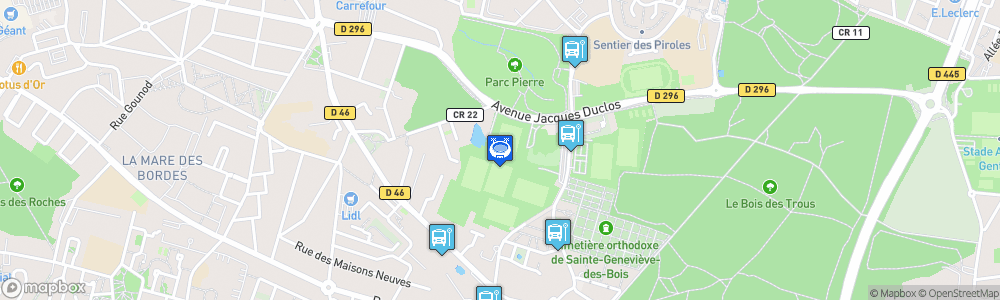 Static Map of Stade Léo Lagrange de Sainte Geneviève des Bois