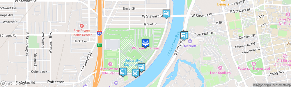 Static Map of Welcome Stadium