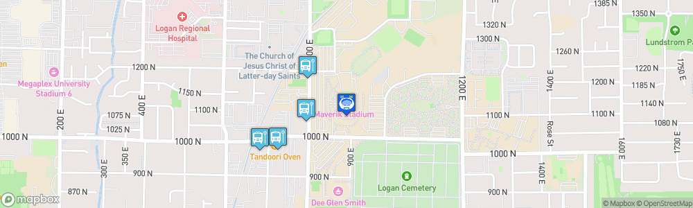 Static Map of Merlin Olsen Field at Maverik Stadium