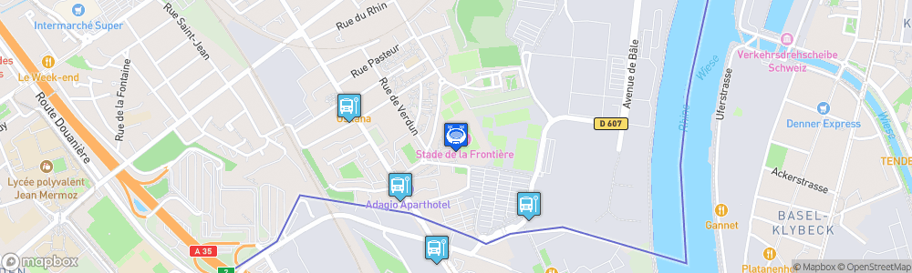 Static Map of Stade de la Frontière