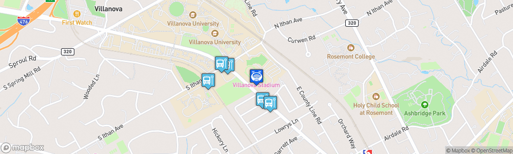 Static Map of Villanova Stadium